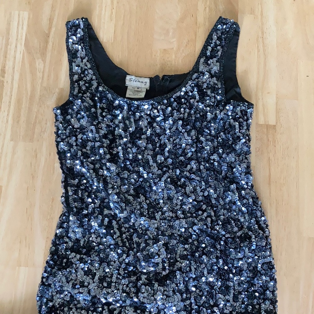 Vintage Stenay sequined dress with leg slit